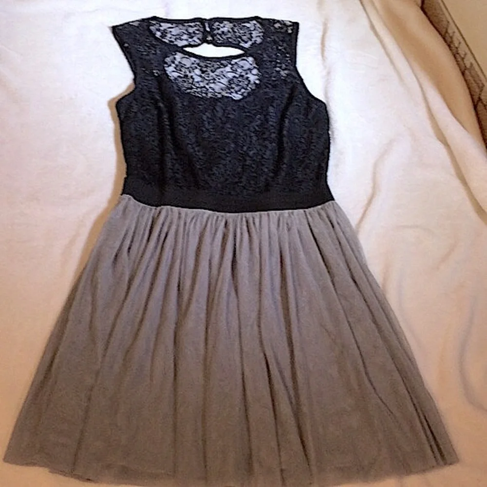 Studio City Black with sheer grey midi dress - Picture 3 of 14